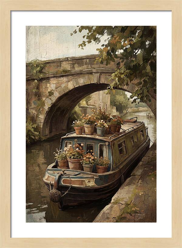 Canal Boat Under The Bridge