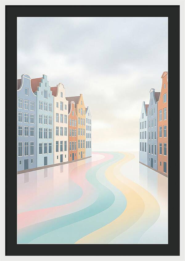 Canal Houses With Distinctive Gables