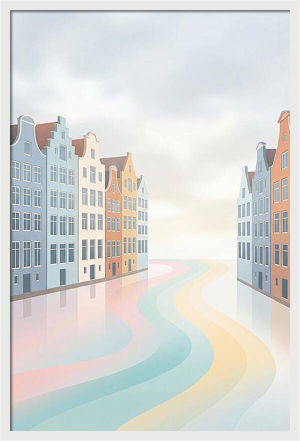 Canal Houses With Distinctive Gables