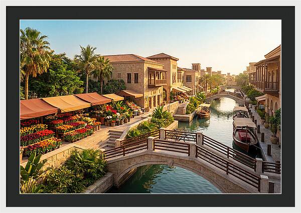 Canal Laced Cityscape At Dusk