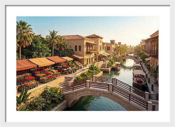 Canal Laced Cityscape At Dusk