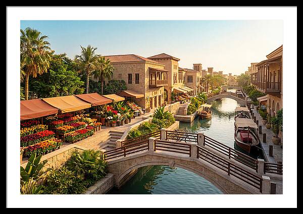 Canal Laced Cityscape At Dusk