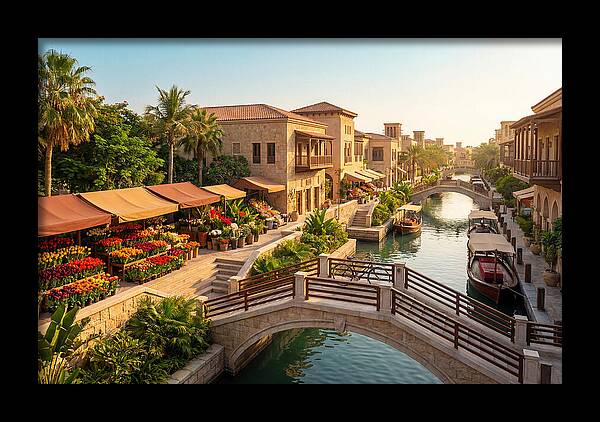 Canal Laced Cityscape At Dusk