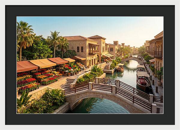 Canal Laced Cityscape At Dusk