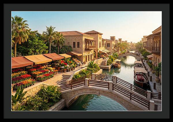Canal Laced Cityscape At Dusk