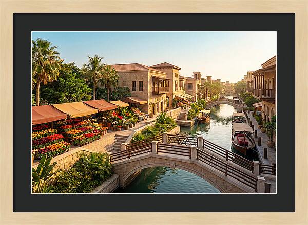 Canal Laced Cityscape At Dusk