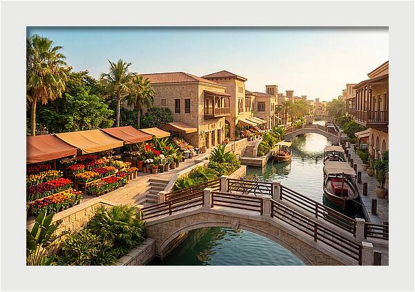 Canal Laced Cityscape At Dusk