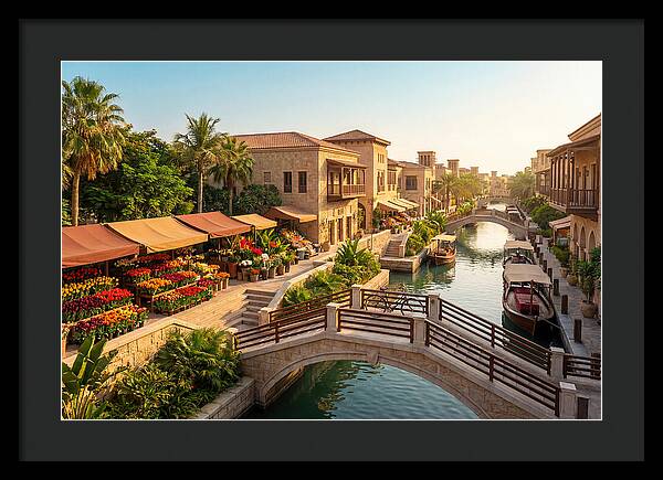 Canal Laced Cityscape At Dusk