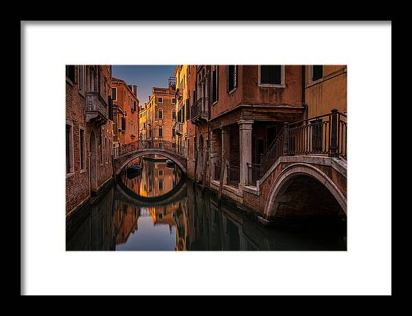 Canal Reflections At Dusk