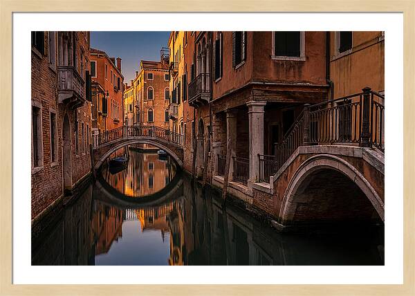 Canal Reflections At Dusk