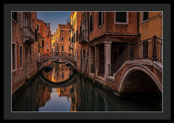 Canal Reflections At Dusk