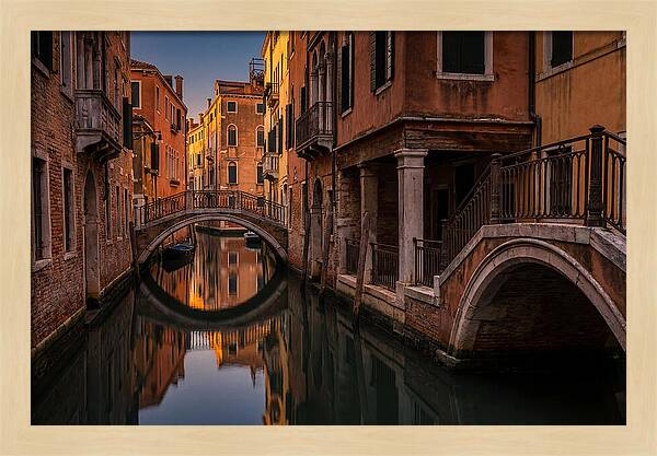 Canal Reflections At Dusk