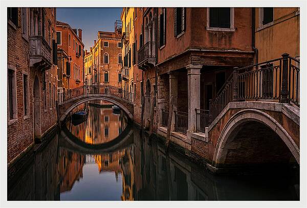 Canal Reflections At Dusk