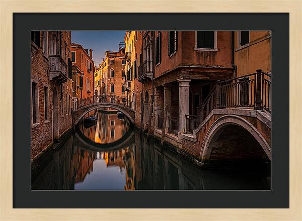 Canal Reflections At Dusk