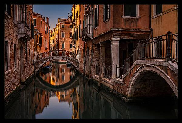 Canal Reflections At Dusk