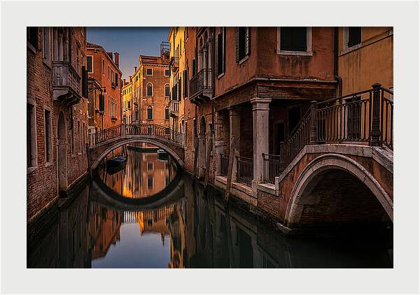 Canal Reflections At Dusk