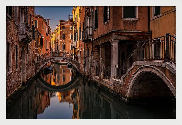 Canal Reflections At Dusk
