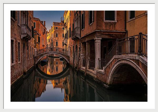 Canal Reflections At Dusk