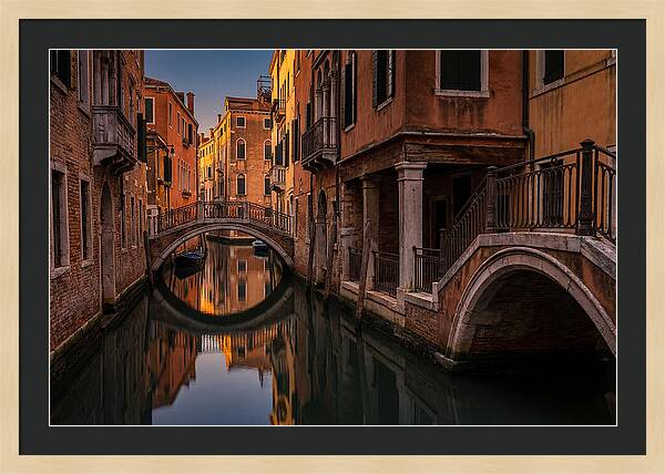 Canal Reflections At Dusk