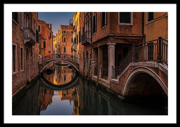 Canal Reflections At Dusk