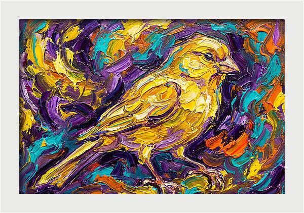 Canary In Vibrant Swirls