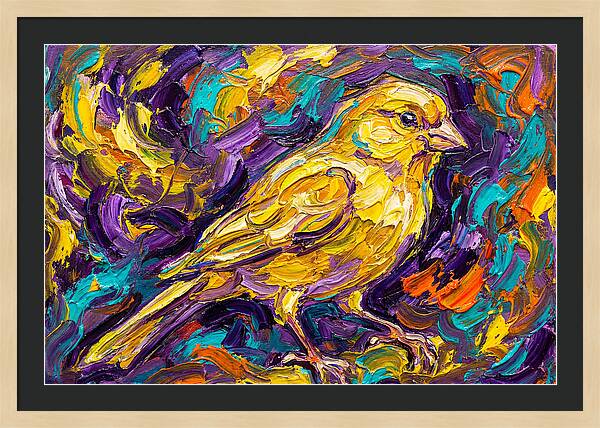 Canary In Vibrant Swirls