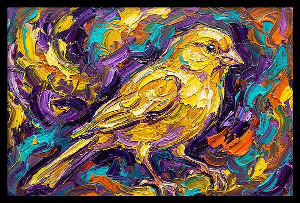 Canary In Vibrant Swirls