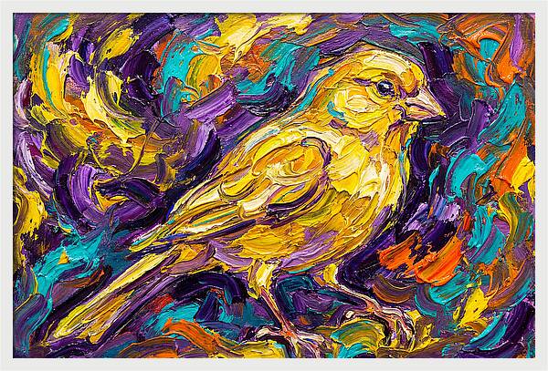 Canary In Vibrant Swirls