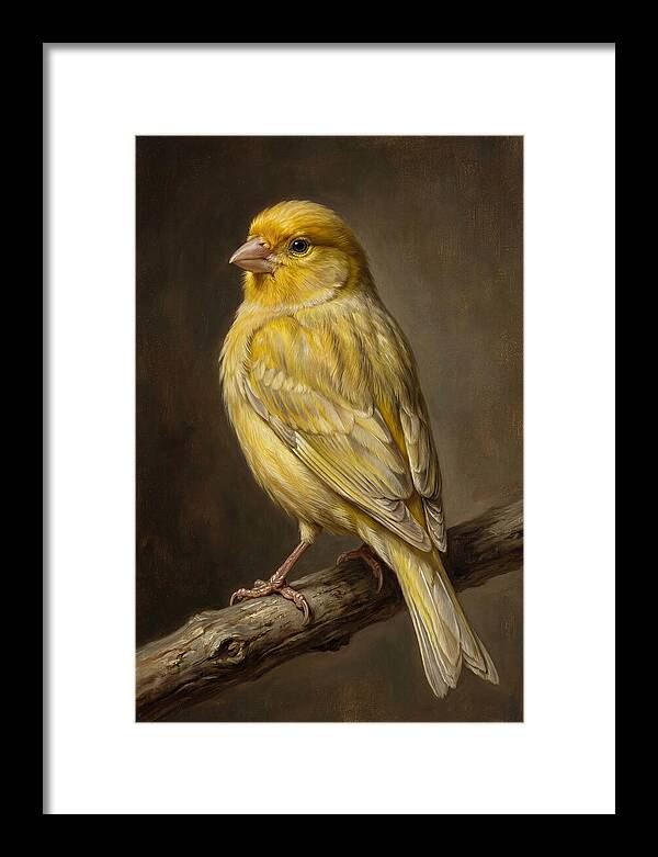 Canary Perched On A Branch