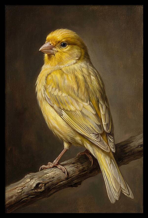 Canary Perched On A Branch