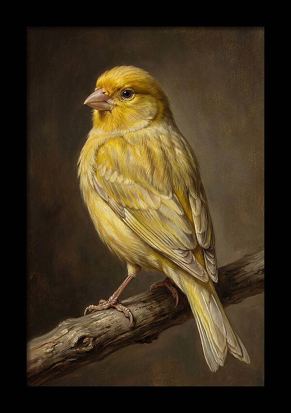 Canary Perched On A Branch