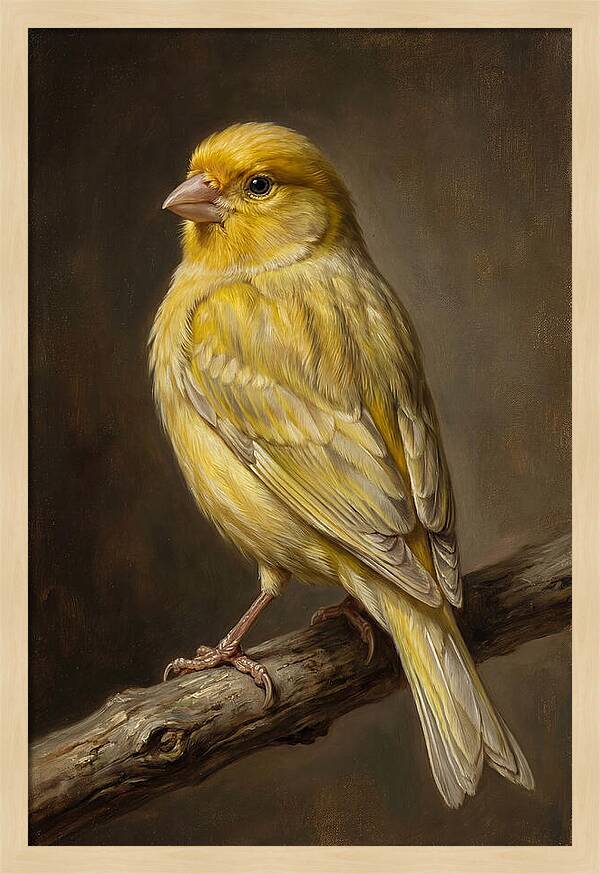 Canary Perched On A Branch