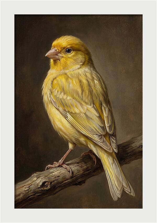 Canary Perched On A Branch
