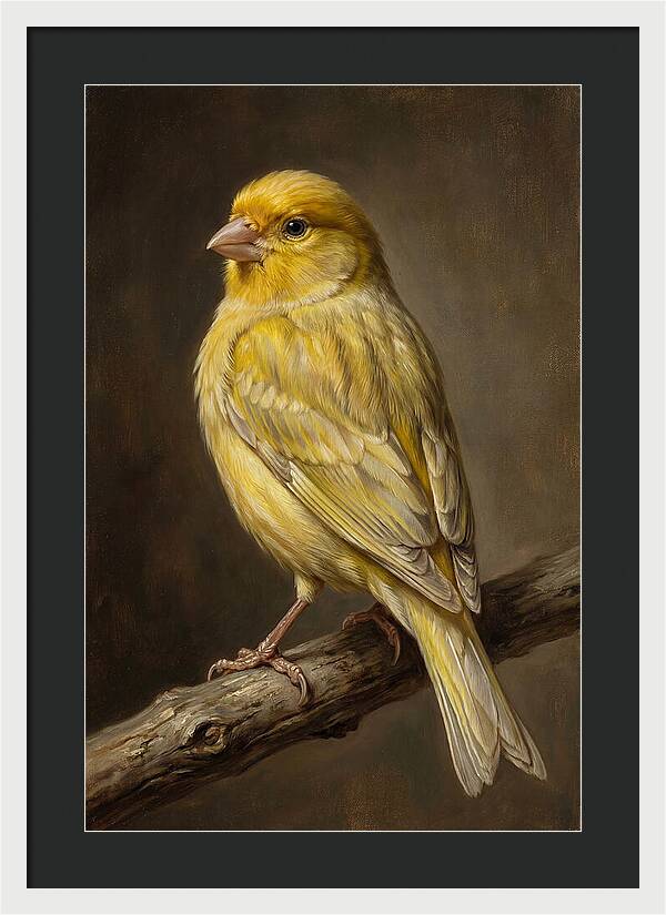 Canary Perched On A Branch