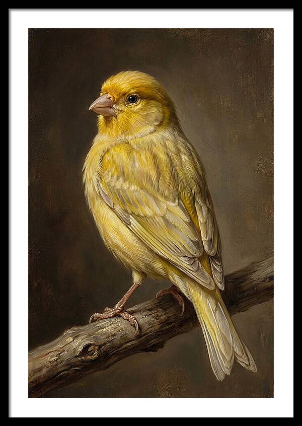 Canary Perched On A Branch