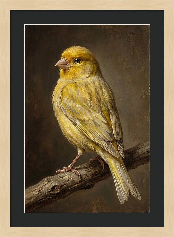 Canary Perched On A Branch
