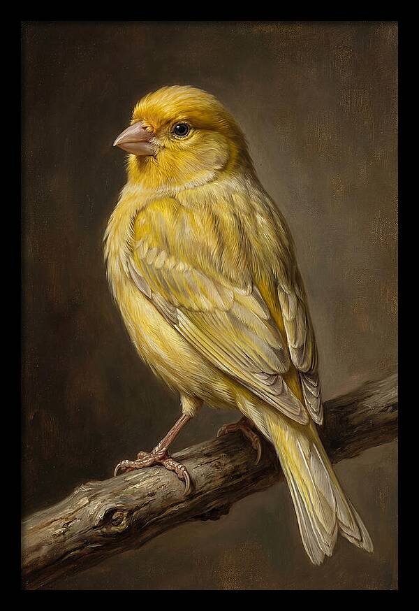 Canary Perched On A Branch