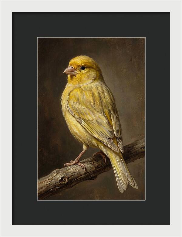 Canary Perched On A Branch