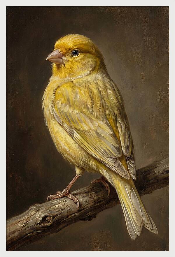 Canary Perched On A Branch