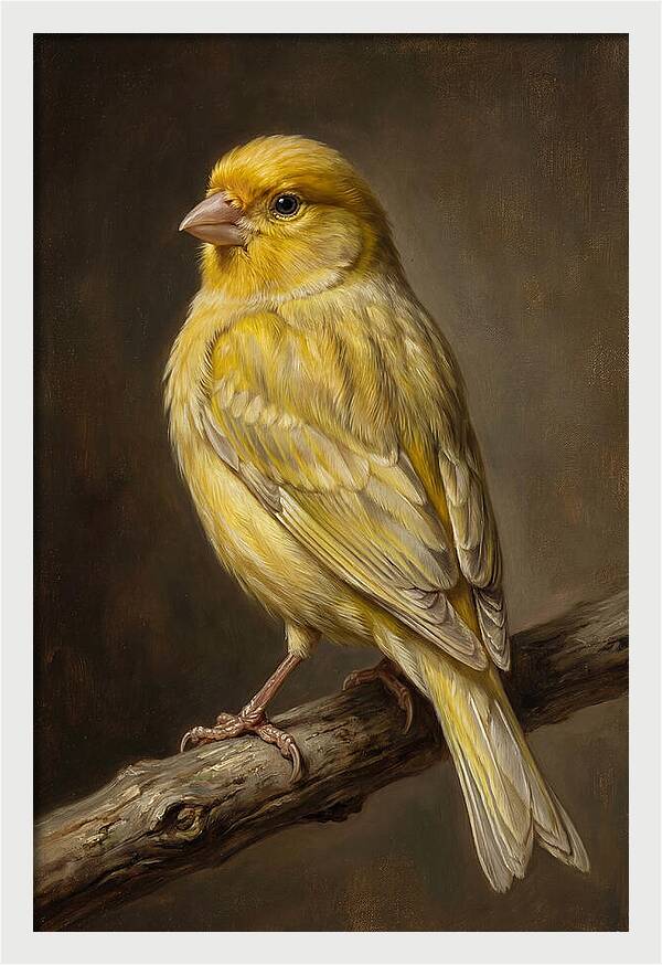 Canary Perched On A Branch