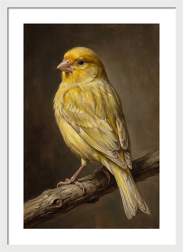 Canary Perched On A Branch