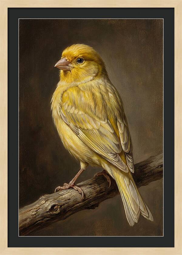 Canary Perched On A Branch