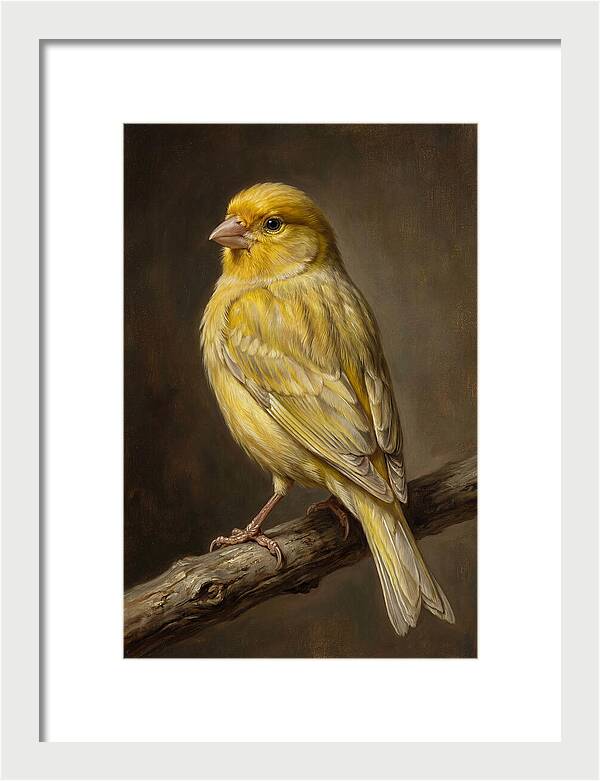 Canary Perched On A Branch