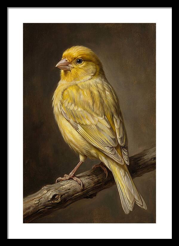 Canary Perched On A Branch