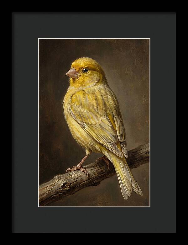 Canary Perched On A Branch