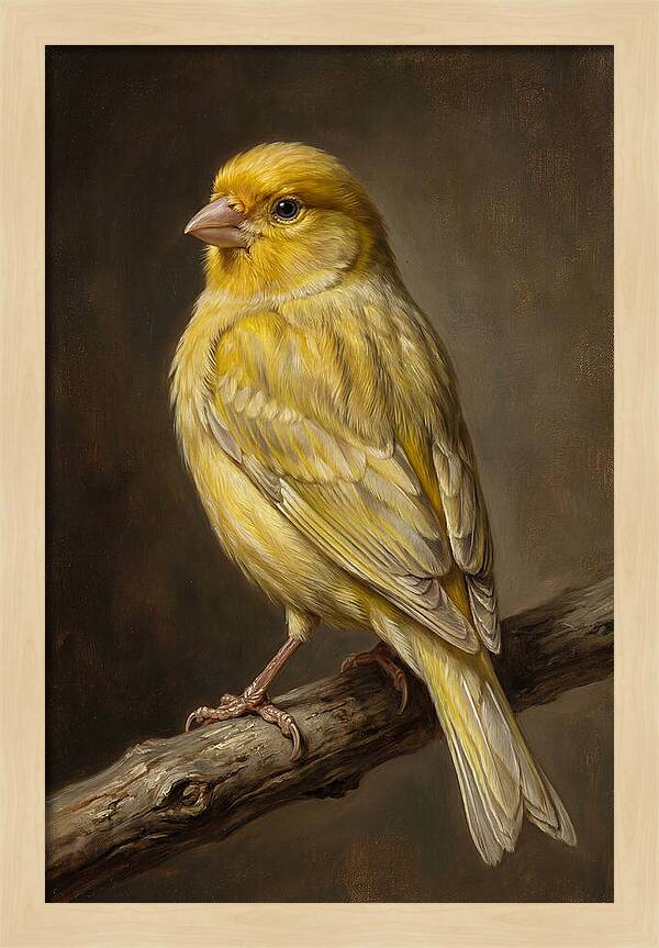 Canary Perched On A Branch