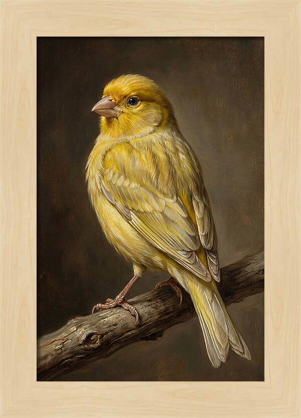 Canary Perched On A Branch