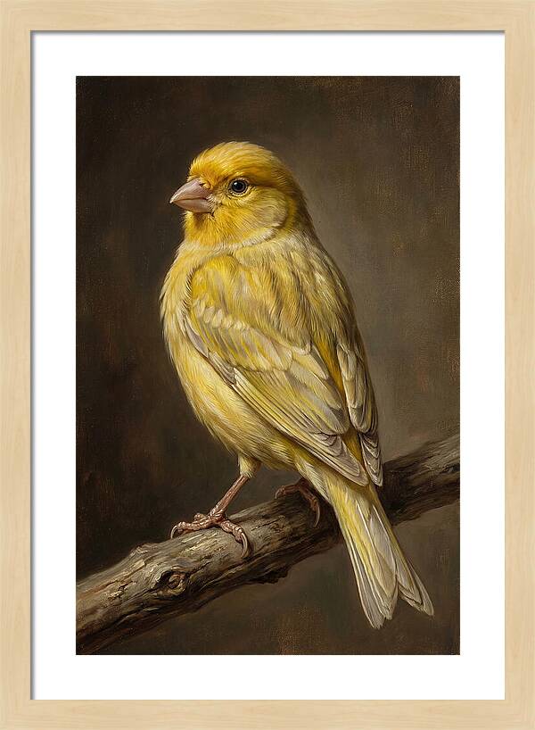 Canary Perched On A Branch