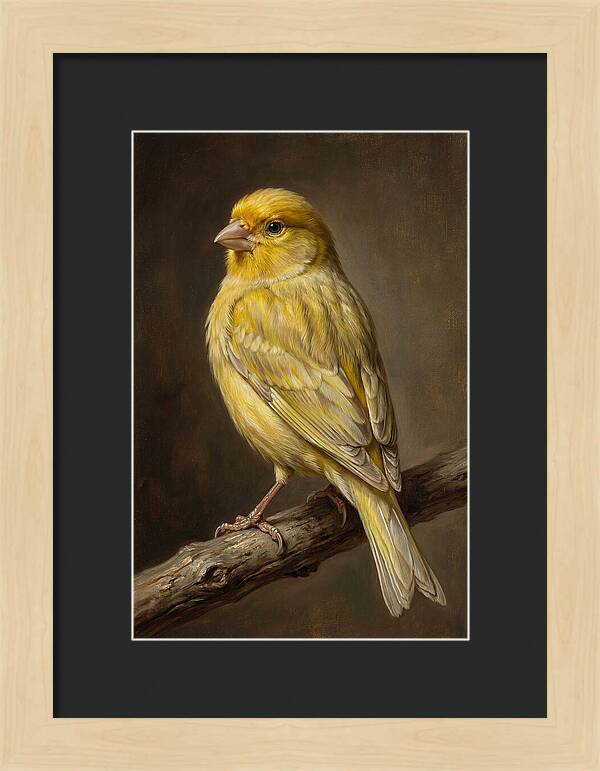 Canary Perched On A Branch