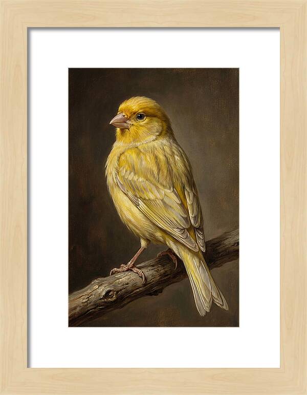 Canary Perched On A Branch